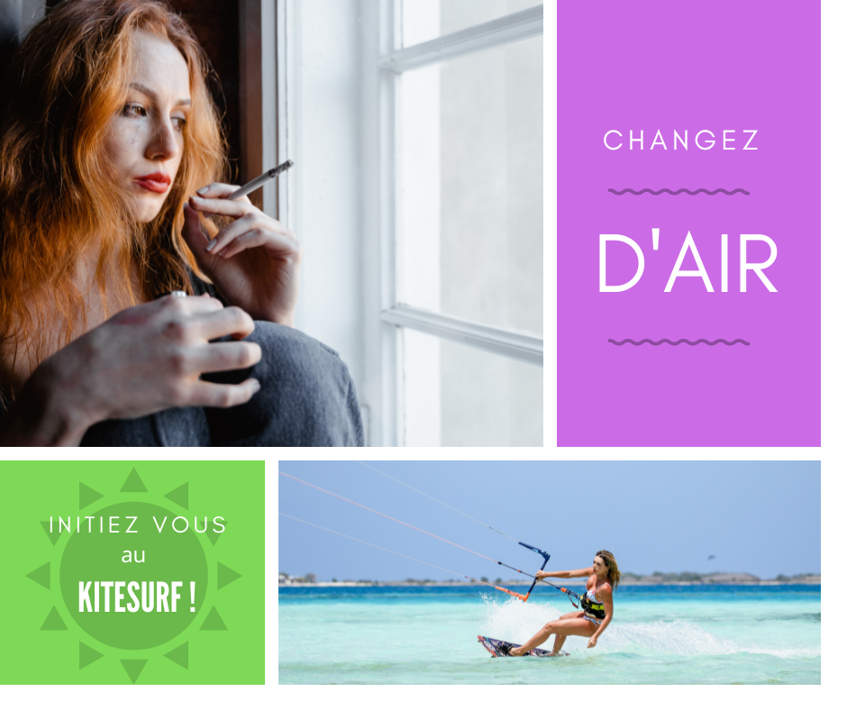 Femme a sa fenetre et femme en kitesurf