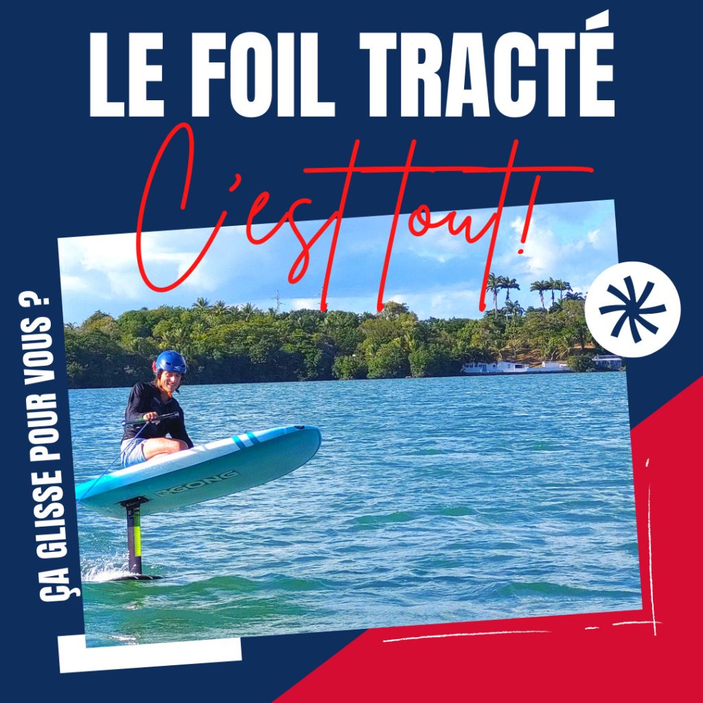 Sportif sur foil tracté